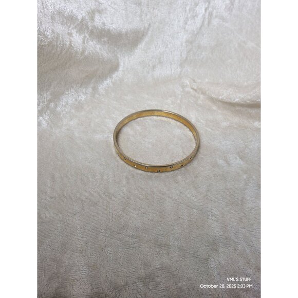 Vintage Vintage Swarovski Crystal Goldtone / Silvertone Bangle Bracelet, prelove - Picture 8 of 16